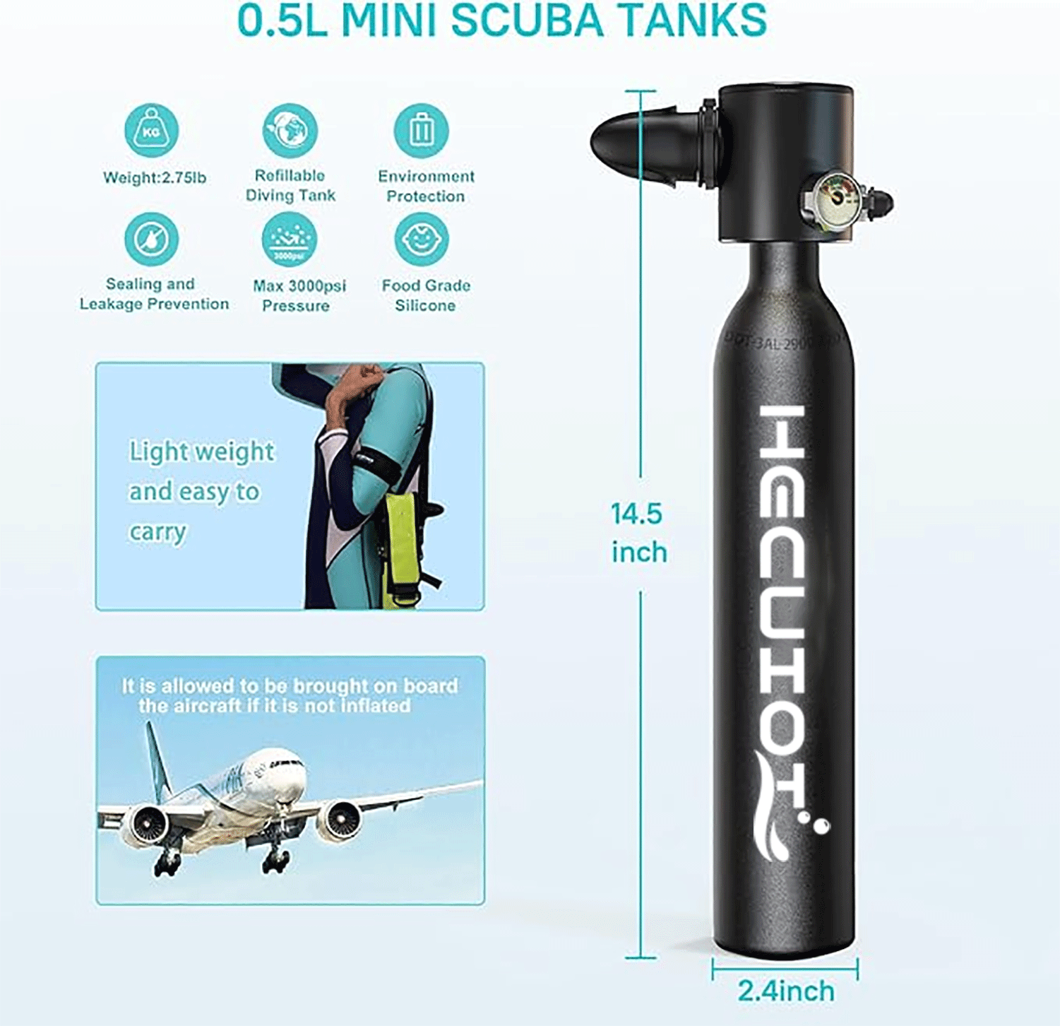 HECUIOI Mini réservoir de plon - Snorkel Set avis et prix